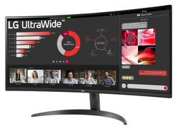 LG monitor 34WR50QK-B VA 34" QHD zakřivený / 3440x1440 /21:9/ 300 cd/m2/ 5ms (GtG)/ HDMI /DP/on screen control /HDR 10