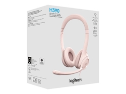 Logitech H390 USB Computer Headset, Rose