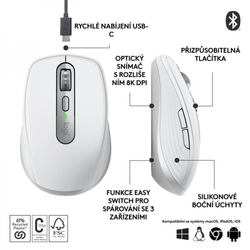 Logitech MX Anywhere 3S, šedá