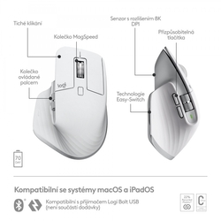 Logitech MX Master 3S For Mac Performace Wireless Mouse Pale Grey