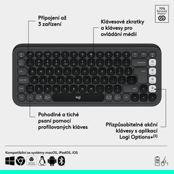 Logitech POP ICON KEYS, Graphite , US INT'L