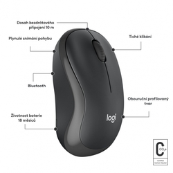 Logitech Wireless M240 Silent černá, nano, optická myš bezdrátová