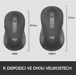 Logitech Wireless M650 L, grafitová