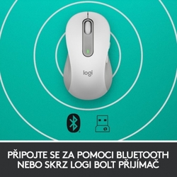 Logitech Wireless M650 L Left pro leváky, bílá