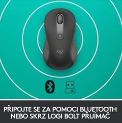 Logitech Wireless M650 L pro leváky, grafitová