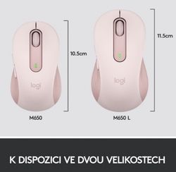 Logitech Wireless M650 L, růžová