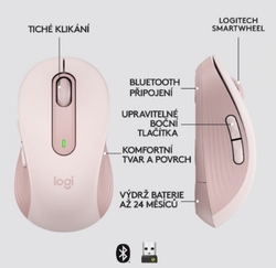 Logitech Wireless M650 L, růžová