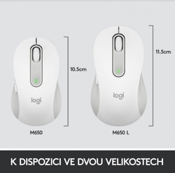 Logitech Wireless M650 M, bílá