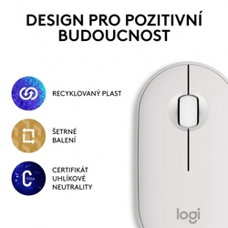 Logitech Wireless Pebble mouse 2, M350s, bílá