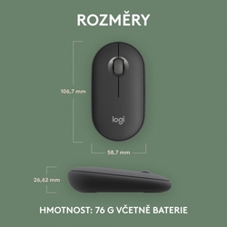 Logitech Wireless Pebble mouse 2, M350s, grafitová