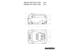 Metabo Akumulátor 18 V, 5,2 Ah, Li-Power (625028000)