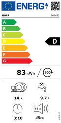 Mora IM 6435 Vestavná myčka nádobí 60cm