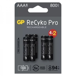 Nabíjecí baterie GP ReCyko Pro Professional AAA (HR03), 6 ks