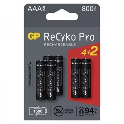 Nabíjecí baterie GP ReCyko Pro Professional AAA (HR03), 6 ks