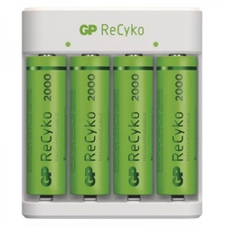 Nabíječka baterií GP Eco E411 + 4× AA ReCyko 2000