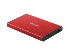 Natec Externí box pro HDD 2,5" USB 3.0 Rhino Go, červený, hliníkové tělo