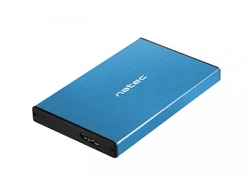 Natec externí box pro HDD 2,5” USB 3.0 Rhino Go, modrý, hliníkové tělo