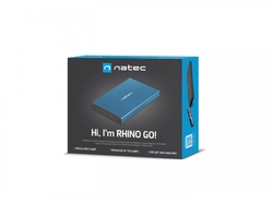 Natec Externí box pro HDD 2,5" USB 3.0 Rhino Go, modrý, hliníkové tělo