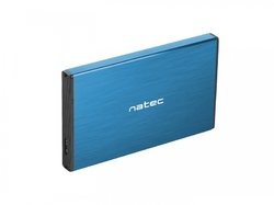 Natec externí box pro HDD 2,5” USB 3.0 Rhino Go, modrý, hliníkové tělo