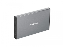 Natec externí box pro HDD 2,5” USB 3.0 Rhino Go, šedý, hliníkové tělo