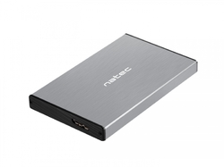 Natec externí box pro HDD 2,5” USB 3.0 Rhino Go, šedý, hliníkové tělo