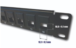 NE PATCH PANEL 19" 16p. neosazený, 1U