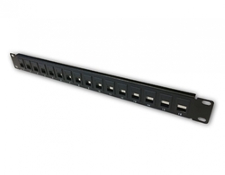 DATACOM Patch panel 19" neosazený 16 port 1U BK