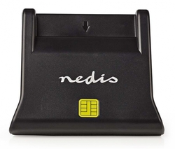 NEDIS čtečka čipových karet CRDRU2SM3BK/ Smart Card ID-1/ eObčanka/ standardní biometrické čipy/ USB 2.0/ černá