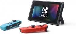 Nintendo Switch console with neon red&blue Joy-Con