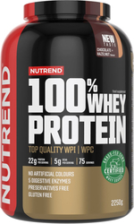 Nutrend 100% WHEY protein 2250 g, čokoláda + lískový ořech