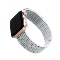 Nylonový řemínek FIXED Nylon Strap pro Apple Watch 42/44/45mm, bílý