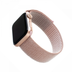 Nylonový řemínek FIXED Nylon Strap pro Apple Watch 42/44/45mm, růžově zlatý