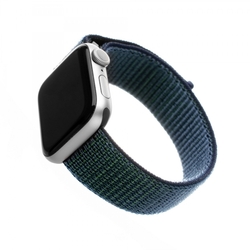 Nylonový řemínek FIXED Nylon Strap pro Apple Watch 42/44/45mm, temně modrý