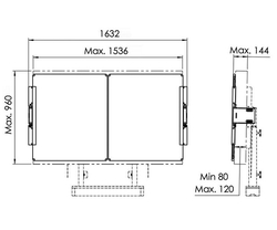 Optoma postranní tabule 65" pro elektrický lift RISE s montáží podlaha-stěna bílé