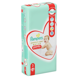 Pampers Plenkové Kalhotky Premium Care Velikost 3, 48 Kusů, 6kg-11kg