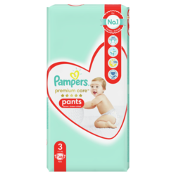 Pampers Plenkové Kalhotky Premium Care Velikost 3, 48 Kusů, 6kg-11kg