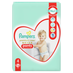 Pampers Plenkové Kalhotky Premium Care Velikost 4, 38 Kusů, 9kg-15kg