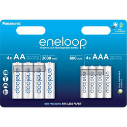 Panasonic eneloop HR6 AA 2000mAh + HR03 AAA 800mAh, 4+4 ks