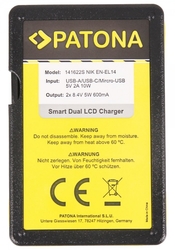 PATONA nabíječka Foto Dual Nikon EN-EL14 s LCD,USB