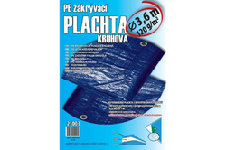 Plachta zakrývací kulatá, O 3,2 - 3,6 m, 120g/m2, modro - stříbrná