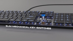 Plochá mechanická herní klávesnice GENESIS THOR 420, US layout, RGB