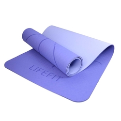 Podložka LIFEFIT YOGA MAT LOTOS DUO, 183x58x0,6cm, modrá