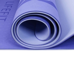 Podložka LIFEFIT YOGA MAT LOTOS DUO, 183x58x0,6cm, modrá