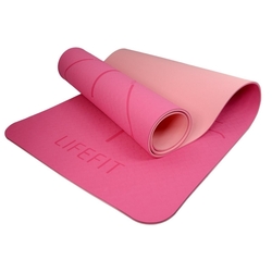 Podložka LIFEFIT YOGA MAT LOTOS DUO, 183x58x0,6cm, růžová