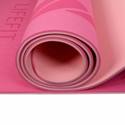 Podložka LIFEFIT YOGA MAT LOTOS DUO, 183x58x0,6cm, růžová