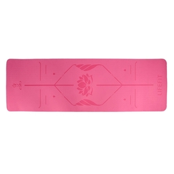 Podložka LIFEFIT YOGA MAT LOTOS DUO, 183x58x0,6cm, růžová