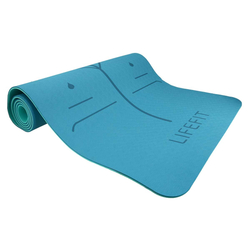 Podložka LIFEFIT YOGA MAT LOTOS DUO, 183x58x0,6cm, tyrkysová