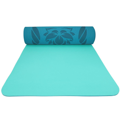 Podložka LIFEFIT YOGA MAT LOTOS DUO, 183x58x0,6cm, tyrkysová