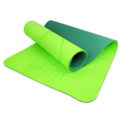 Podložka LIFEFIT YOGA MAT LOTOS DUO, 183x58x0,6cm, zelená