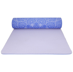 Podložka LIFEFIT YOGA MAT MANDALA DUO, 183x58x0,6cm, modrá